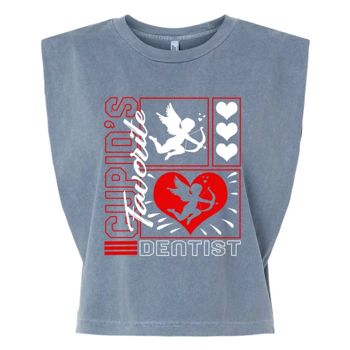 Valentines Cupid's Favorite Dentist Heart Dental Hygienist Gift Garment-Dyed Women's Muscle Tee