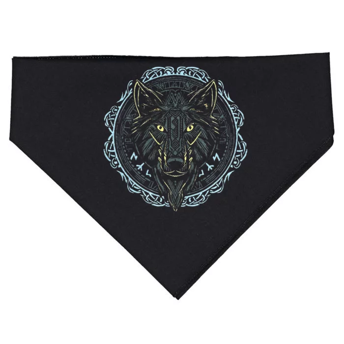 Viking Celtic Fenrir Wolf Of Odin Norse Myths Nordic Gifts USA-Made Doggie Bandana