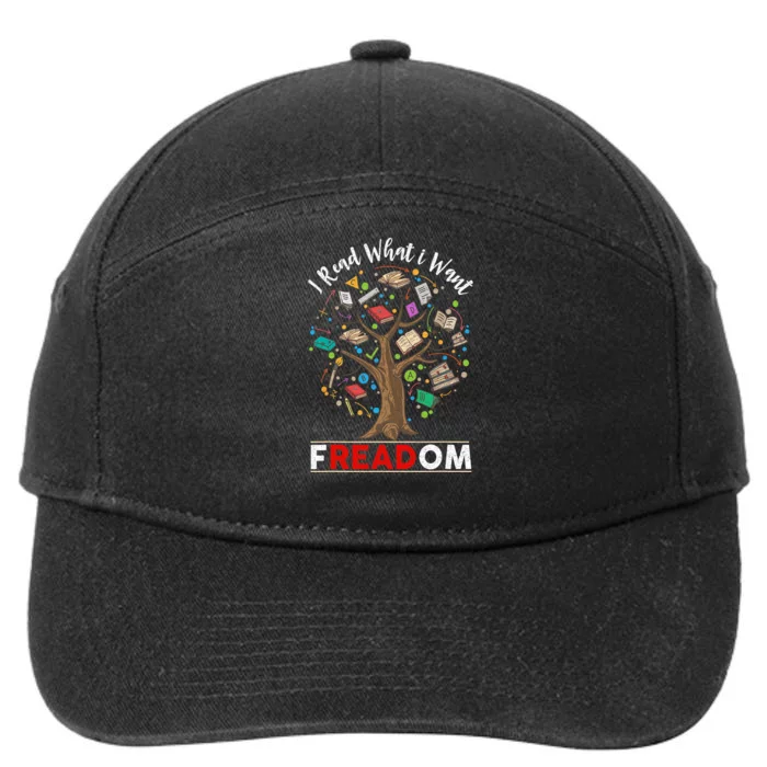 Vintage Censorship Freedom Reading Nerd I Read Banned Books 7-Panel Snapback Hat