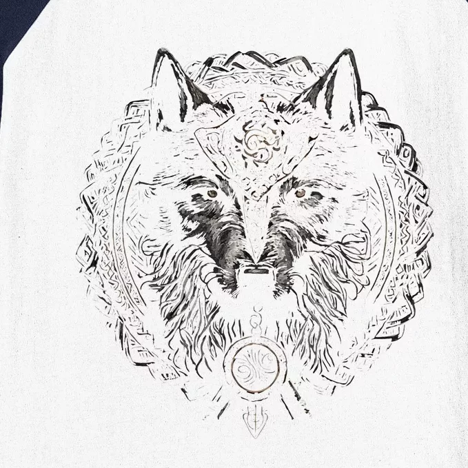 Viking Celtic Fenrir Wolf Baseball Sleeve Shirt