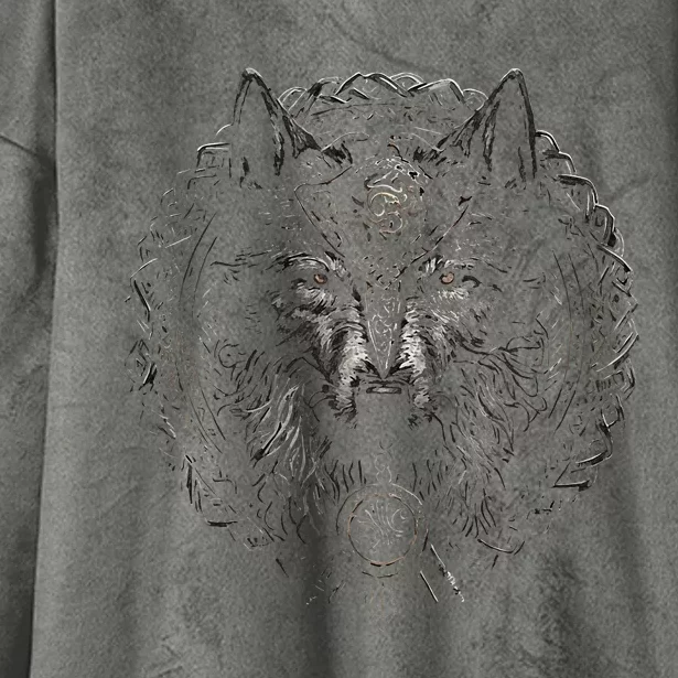 Viking Celtic Fenrir Wolf Hooded Wearable Blanket