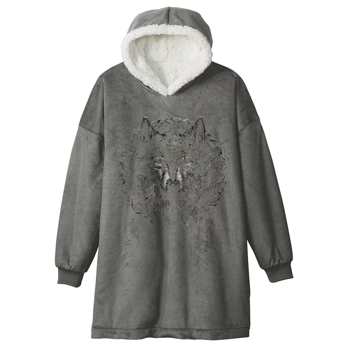 Viking Celtic Fenrir Wolf Hooded Wearable Blanket