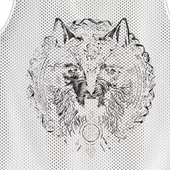 Viking Celtic Fenrir Wolf Mesh Reversible Basketball Jersey Tank