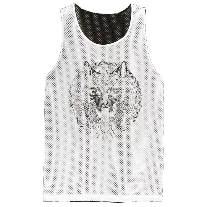 Viking Celtic Fenrir Wolf Mesh Reversible Basketball Jersey Tank