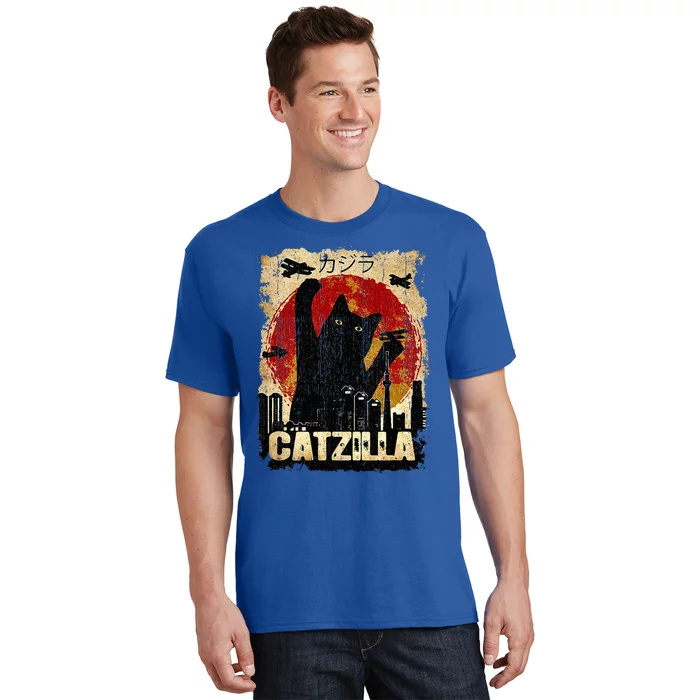 Vintage Catzilla Funny Kitten and Cat T-Shirt