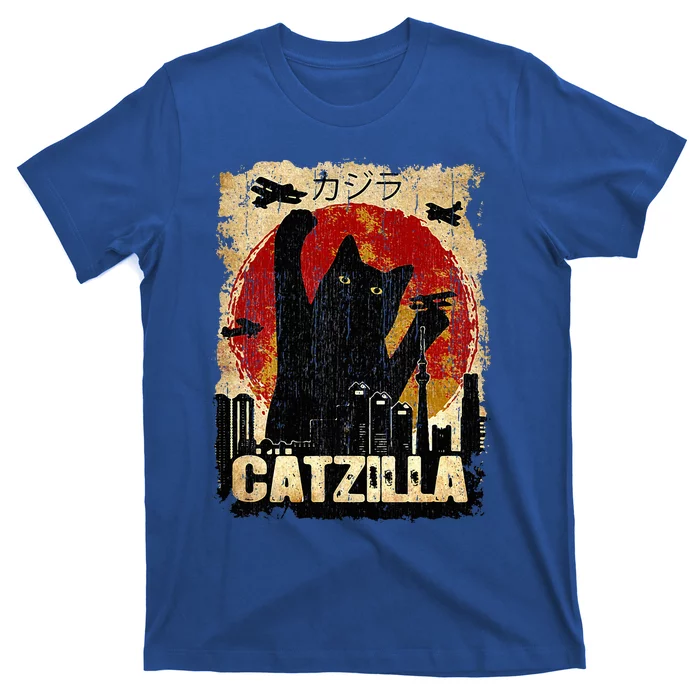 Vintage Catzilla Funny Kitten and Cat T-Shirt