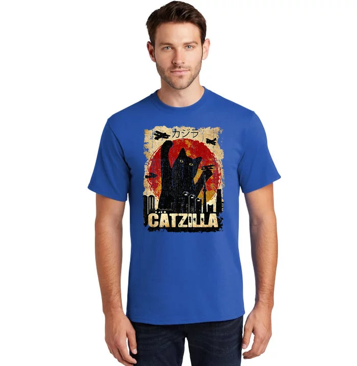 Vintage Catzilla Funny Kitten and Cat Tall T-Shirt