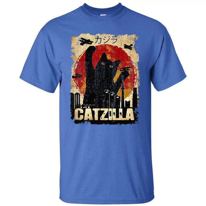 Vintage Catzilla Funny Kitten and Cat Tall T-Shirt