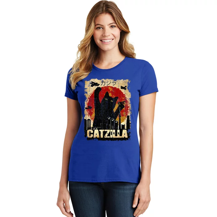 Vintage Catzilla Funny Kitten and Cat Women's T-Shirt