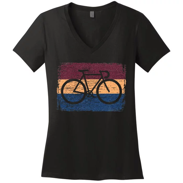 Vintage Cycling Funny Classic Bicycle Bicycling Lover Outfit Women's V-Neck T-Shirt