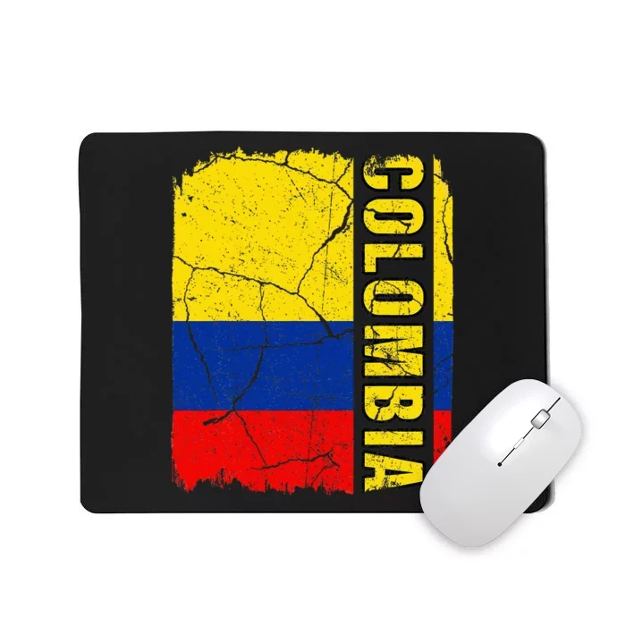 Vintage Colombian Flag Colombia Pride Roots Heritage Mousepad