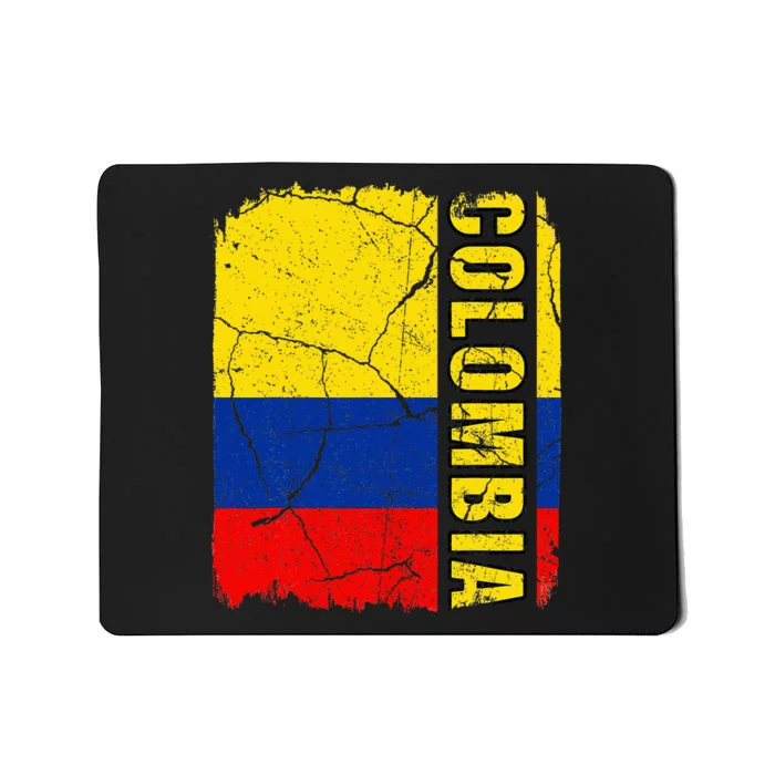 Vintage Colombian Flag Colombia Pride Roots Heritage Mousepad