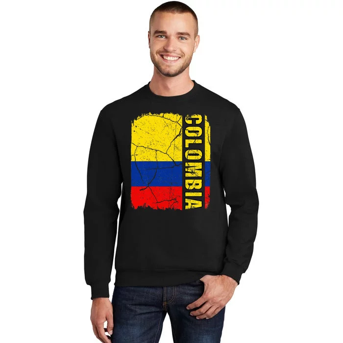 Vintage Colombian Flag Colombia Pride Roots Heritage Tall Sweatshirt