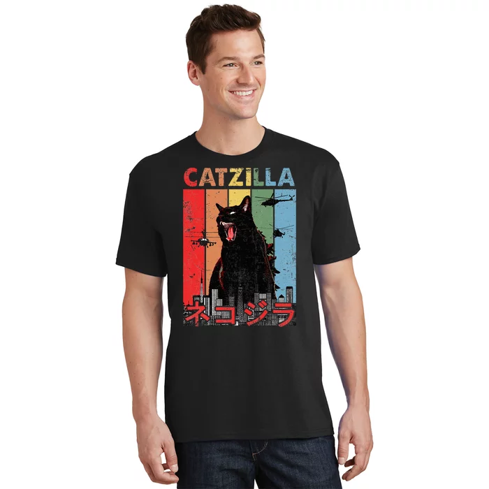 Vintage Catzilla Funny Kitten And Cat Lover T-Shirt