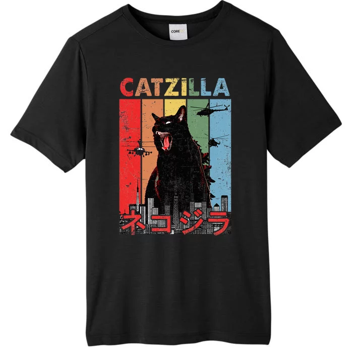 Vintage Catzilla Funny Kitten And Cat Lover ChromaSoft Performance T-Shirt