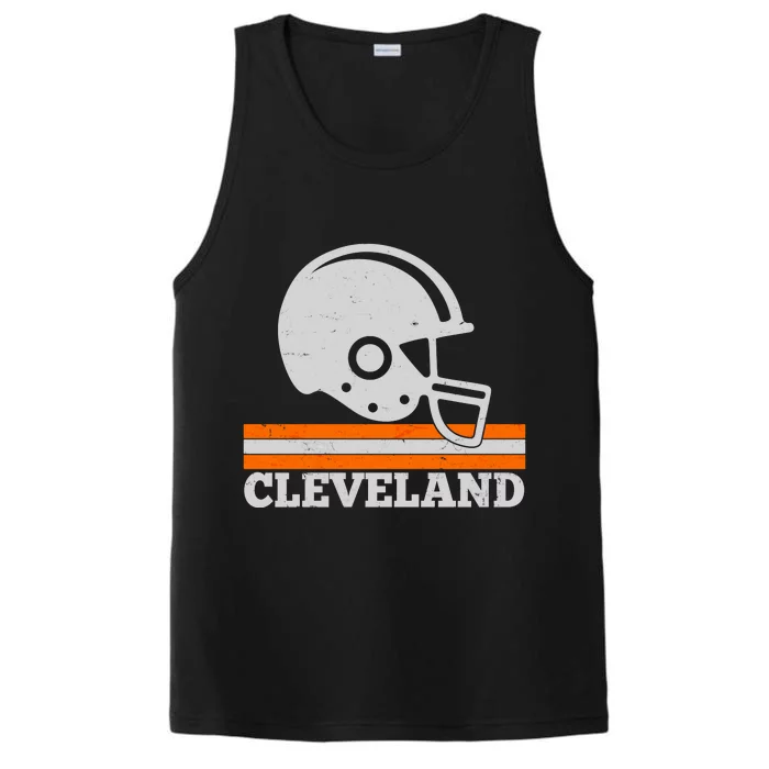 Vintage Cleveland Football Helmet Logo Performance Tank