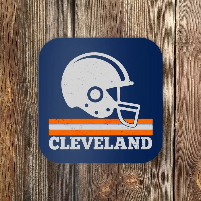 Vintage Cleveland Football Helmet Logo Coaster