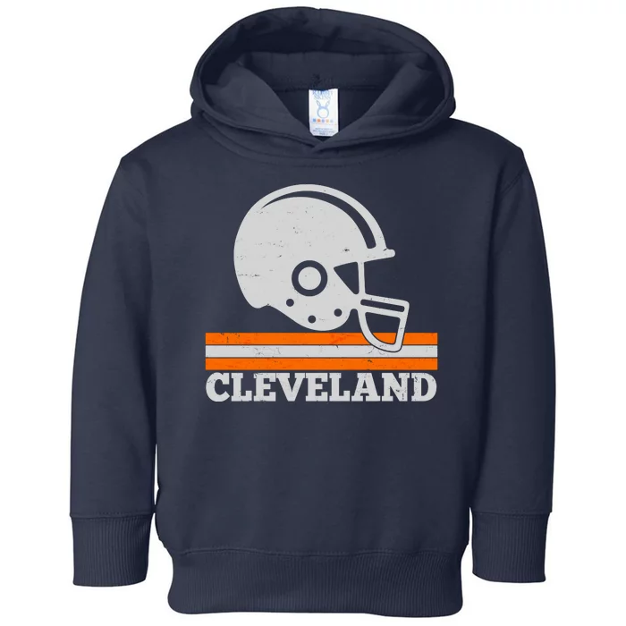 Vintage Cleveland Football Helmet Logo Toddler Hoodie