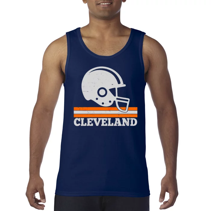 Vintage Cleveland Football Helmet Logo Tank Top