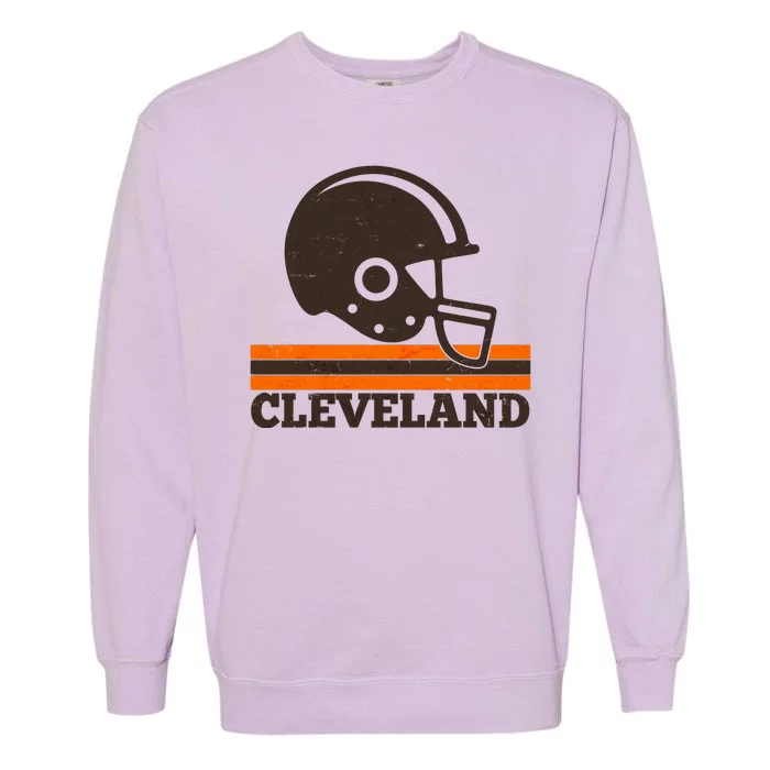 Vintage Cleveland Football Helmet Logo Garment-Dyed Sweatshirt