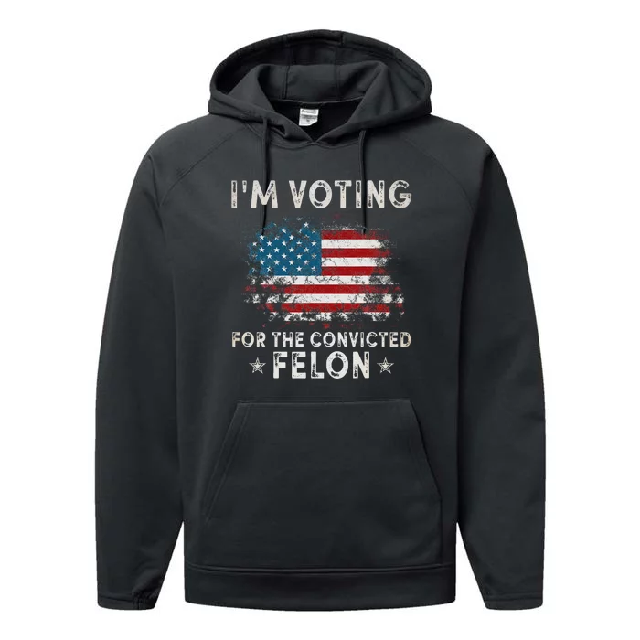 Voting Convicted Felon Retro Humor Performance Fleece Hoodie