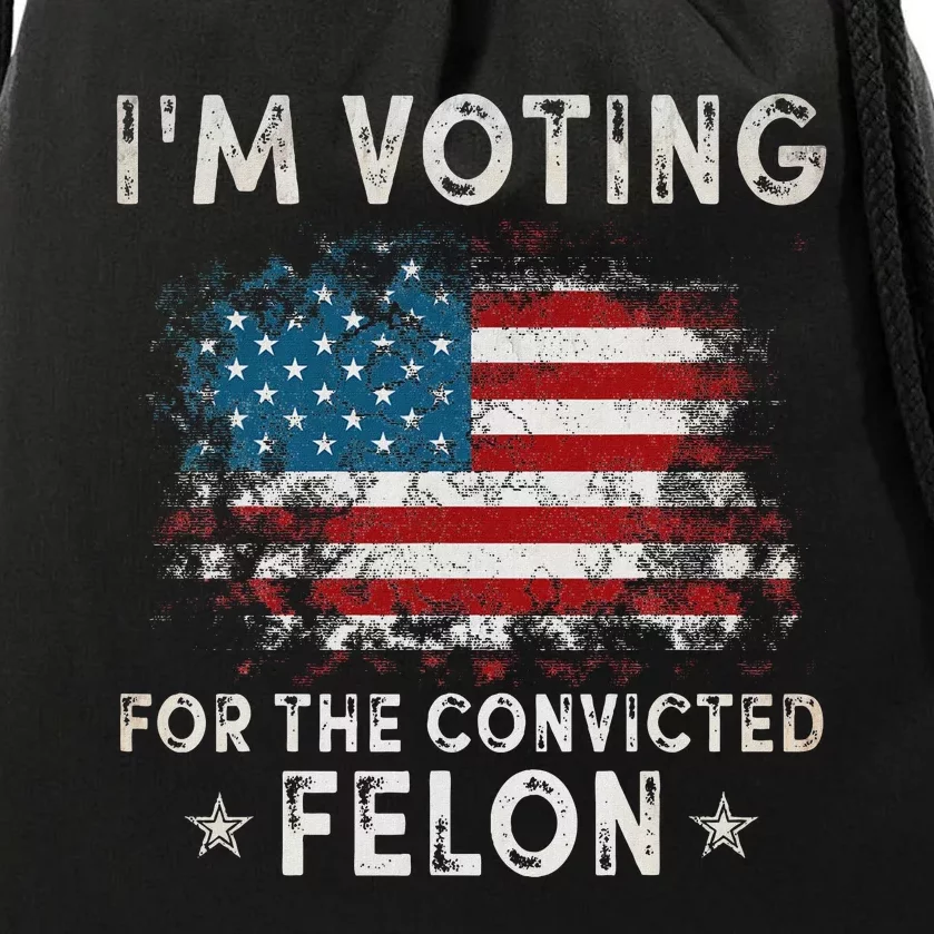 Voting Convicted Felon Retro Humor Drawstring Bag