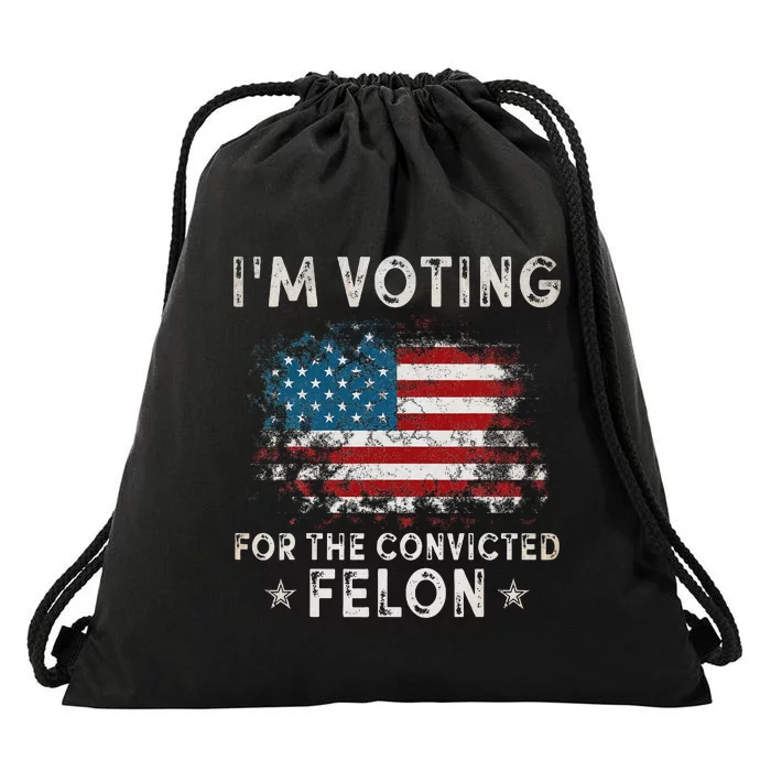 Voting Convicted Felon Retro Humor Drawstring Bag