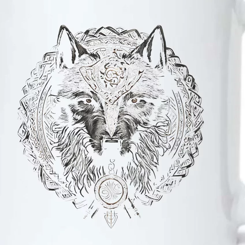 Viking Celtic Fenrir Wolf Black Color Changing Mug