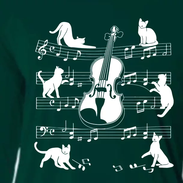 Violinist Cats For Cat Loving Violin Player Cooling Performance Long Sleeve Crew