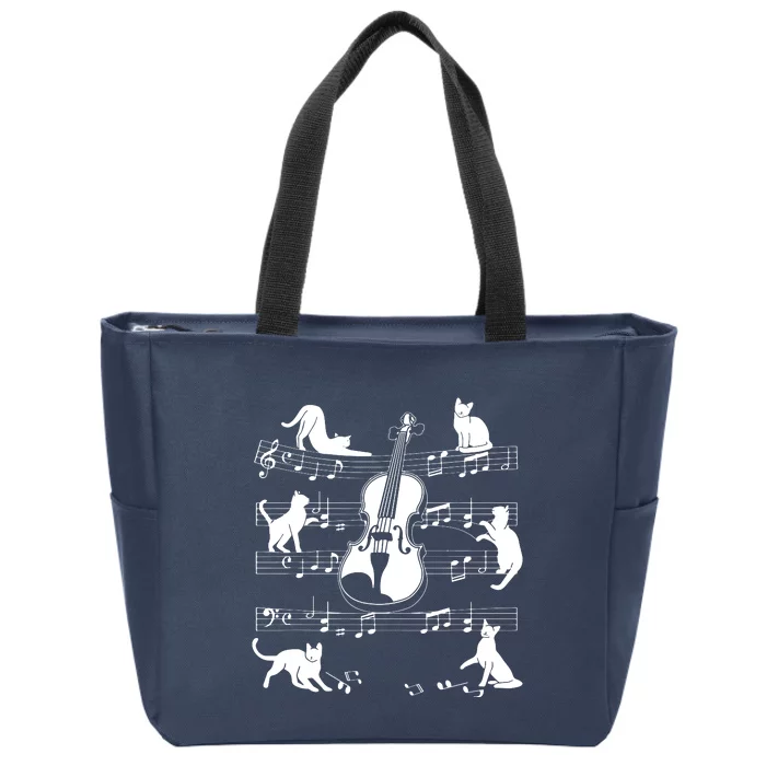 Violinist Cats For Cat Loving Violin Player Zip Tote Bag