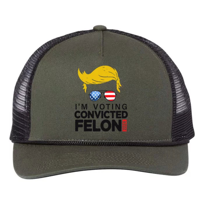 Voting Convicted Felon 2024 Graphic Retro Rope Trucker Hat Cap