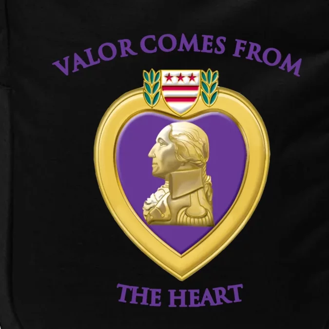 Valor Comes From The Heart Purple Heart Military Design Gift Impact Tech Backpack