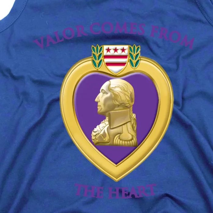 Valor Comes From The Heart Purple Heart Military Design Gift Tank Top