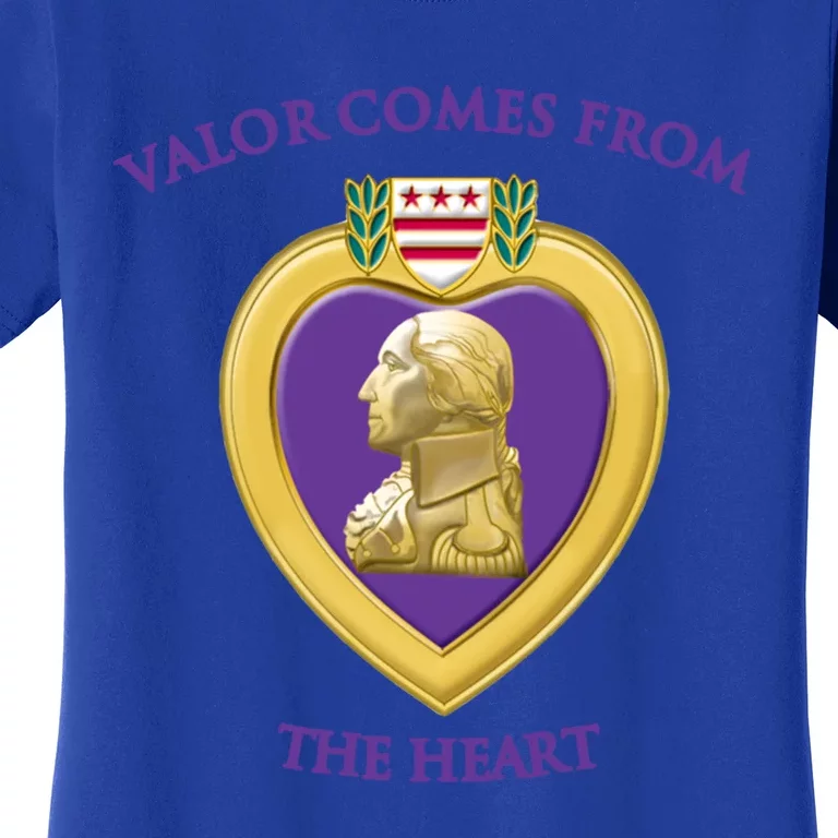 Valor Comes From The Heart Purple Heart Military Design Gift Women's T-Shirt