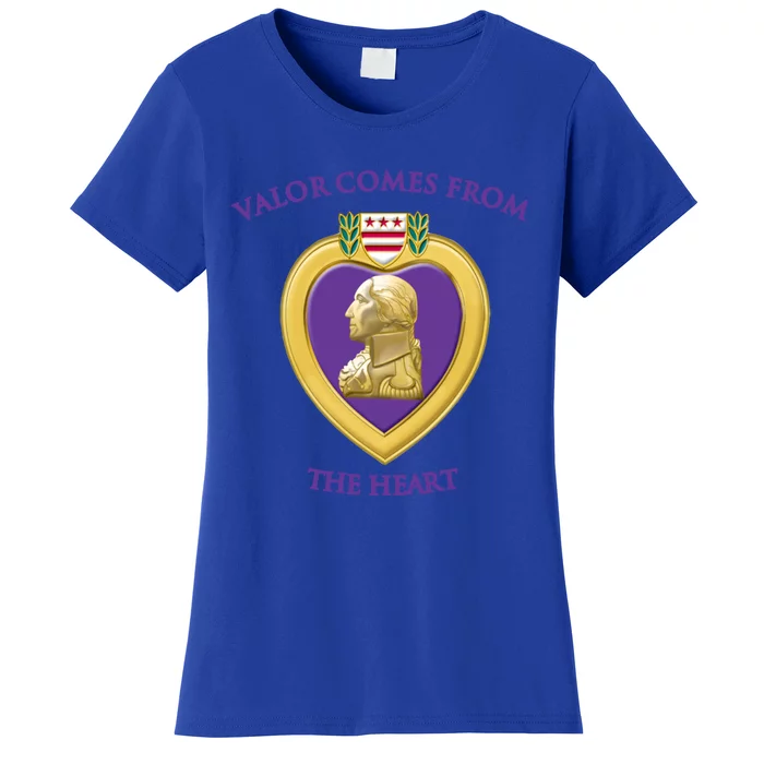 Valor Comes From The Heart Purple Heart Military Design Gift Women's T-Shirt