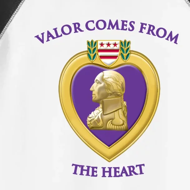 Valor Comes From The Heart Purple Heart Military Design Gift Toddler Fine Jersey T-Shirt