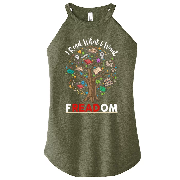 Vintage Censorship Freedom Reading Nerd I Read Banned Books Gift Women’s Perfect Tri Rocker Tank