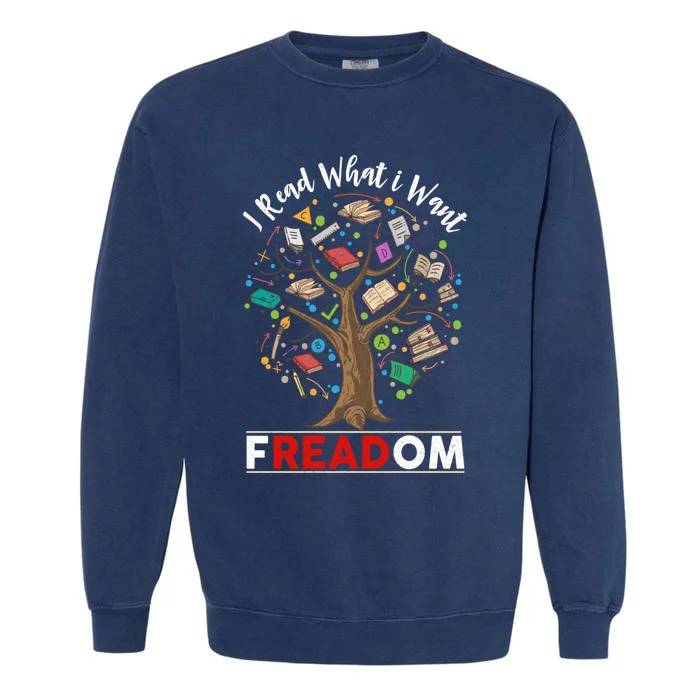 Vintage Censorship Freedom Reading Nerd I Read Banned Books Gift Garment-Dyed Sweatshirt