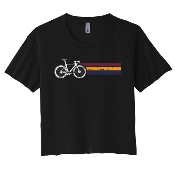 Vintage Cycling Funny Classic Bicycle Bicycling Lover Outfit Women's Crop Top Tee