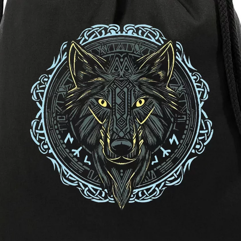 Viking Celtic Fenrir Wolf Of Odin Norse Myths Nordic Gifts Drawstring Bag