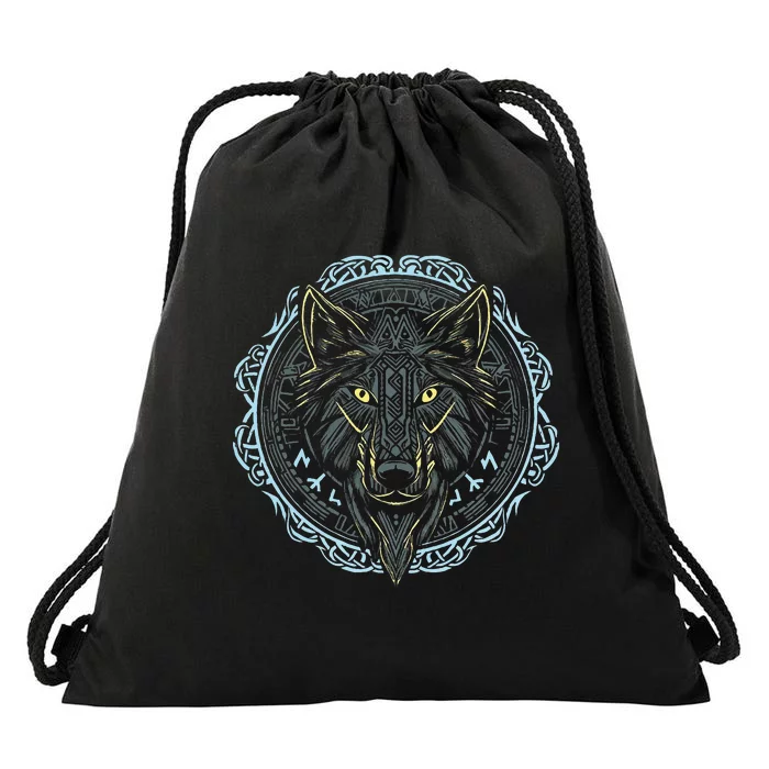 Viking Celtic Fenrir Wolf Of Odin Norse Myths Nordic Gifts Drawstring Bag