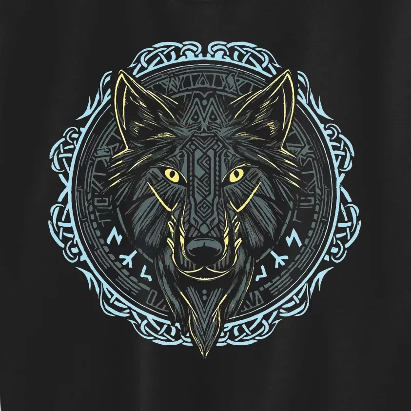 Viking Celtic Fenrir Wolf Of Odin Norse Myths Nordic Gifts Kids Sweatshirt