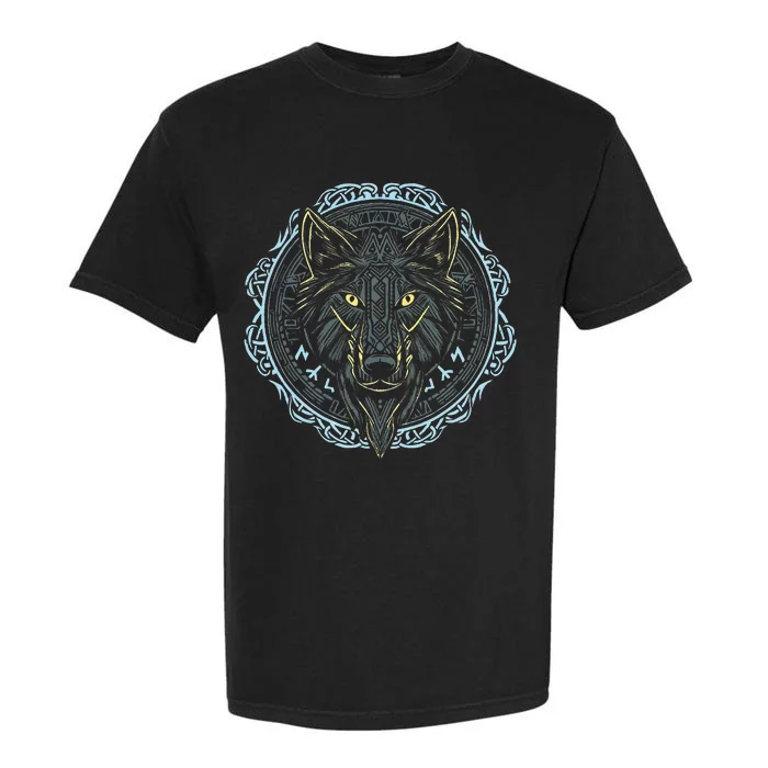 Viking Celtic Fenrir Wolf Of Odin Norse Myths Nordic Garment-Dyed Heavyweight T-Shirt