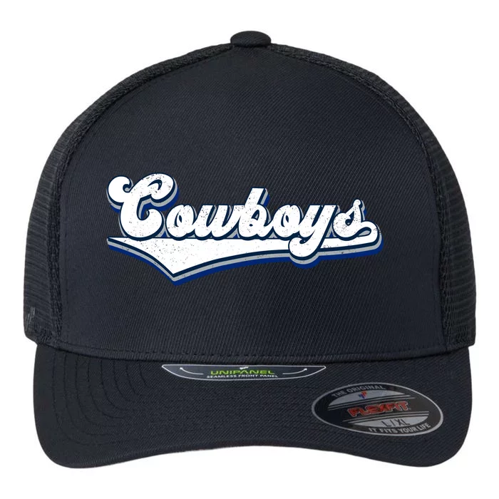 Vintages Cowboys Football Logo Flexfit Unipanel Trucker Cap