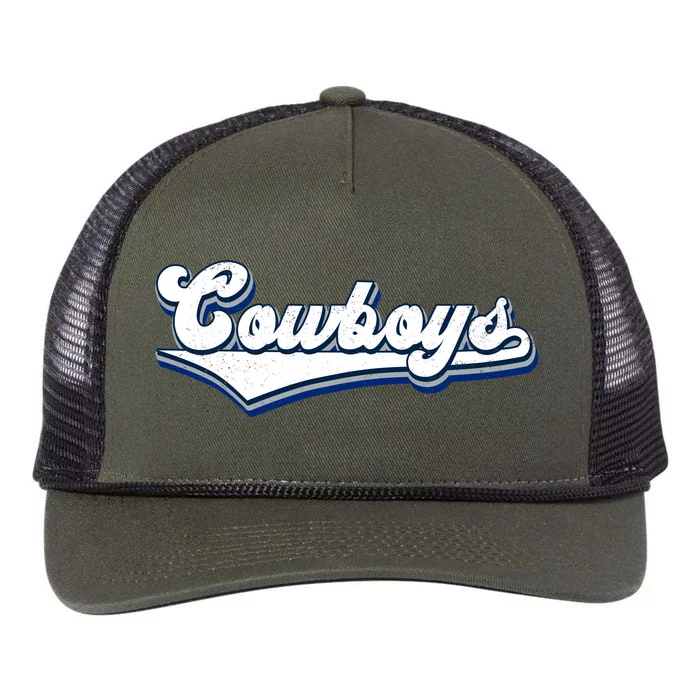 Vintages Cowboys Football Logo Retro Rope Trucker Hat Cap