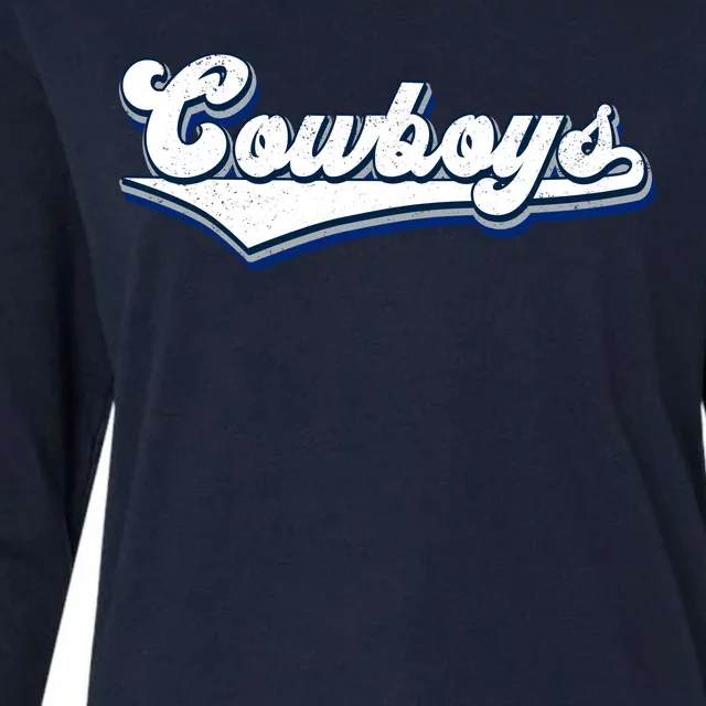 Vintages Cowboys Football Logo Womens Cotton Relaxed Long Sleeve T-Shirt