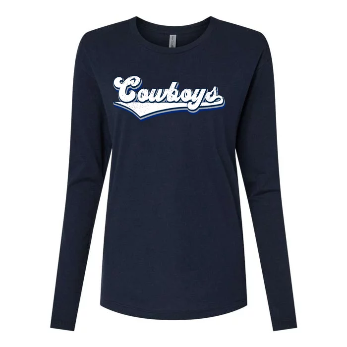 Vintages Cowboys Football Logo Womens Cotton Relaxed Long Sleeve T-Shirt