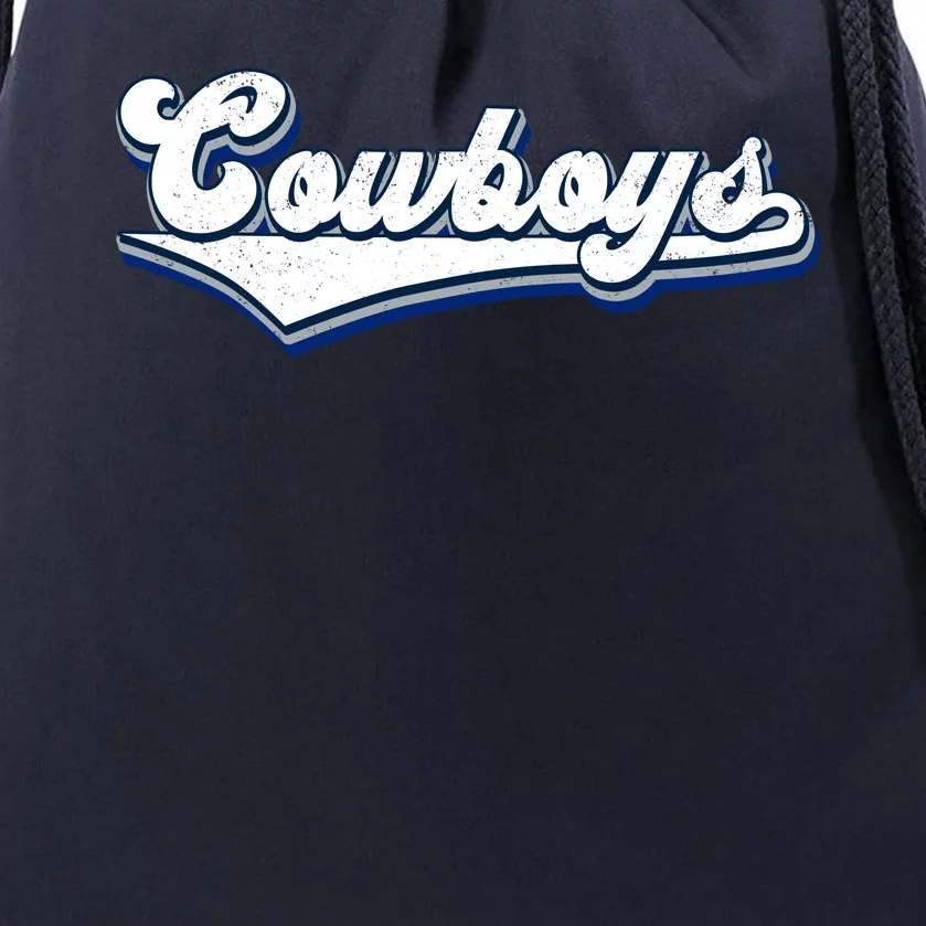 Vintages Cowboys Football Logo Drawstring Bag