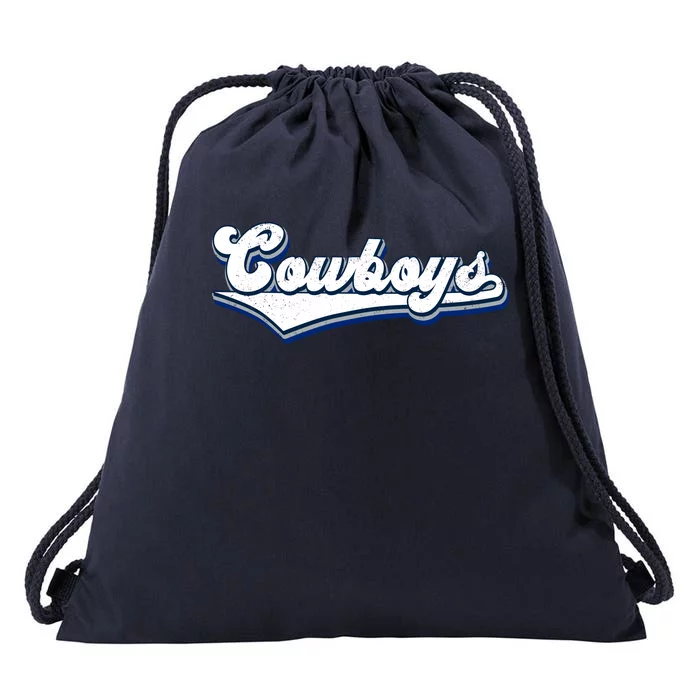 Vintages Cowboys Football Logo Drawstring Bag