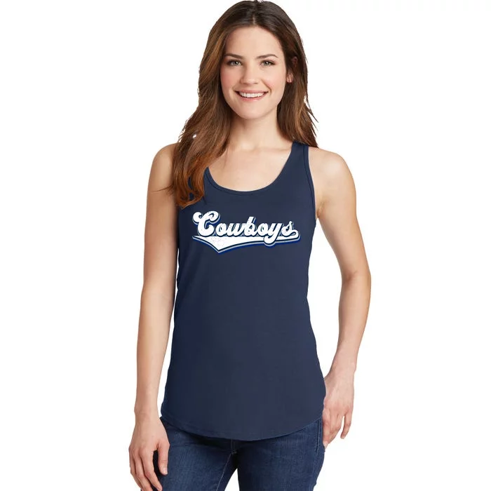 Vintages Cowboys Football Logo Ladies Essential Tank